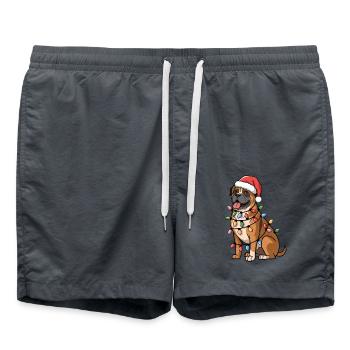 Cane Corso Christmas Lights Xmas Dogs Gifts - Swim Trunks - anthracite - Front - AI Model Male 185 light (185cm)