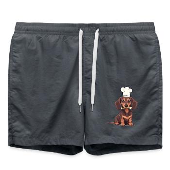 Teckel chien cuisiniers cuisinier cuisinier chiens - Short de bain - charbon - Devant - AI Model Male 185 light (185cm)