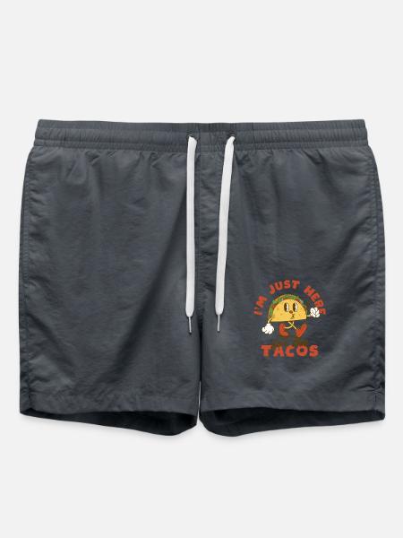 Ich bin nur wegen der Tacos hier - Badeshorts - Anthrazit