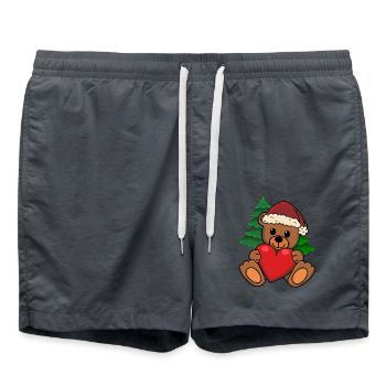 Coeur en peluche Père Noël Père Noël Père Noël - Short de bain - charbon - Devant - AI Model Male 185 light (185cm)