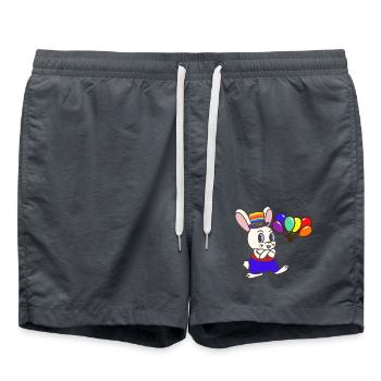 LGBT Lapin Lapin Gay Pride Lapin de Pâques - Short de bain - charbon - Devant - AI Model Male 185 light (185cm)