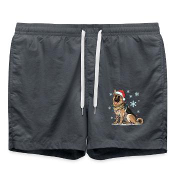 German Shepherd Christmas Lights Xmas Dogs Gifts - Swim Trunks - anthracite - Front - AI Model Male 185 light (185cm)