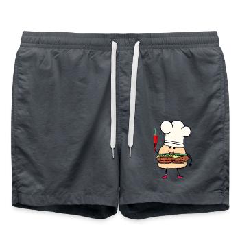 Chili Cuisinier Cuisiniers Cuisinier Burger Cuisine - Short de bain - charbon - Devant - AI Model Male 185 light (185cm)