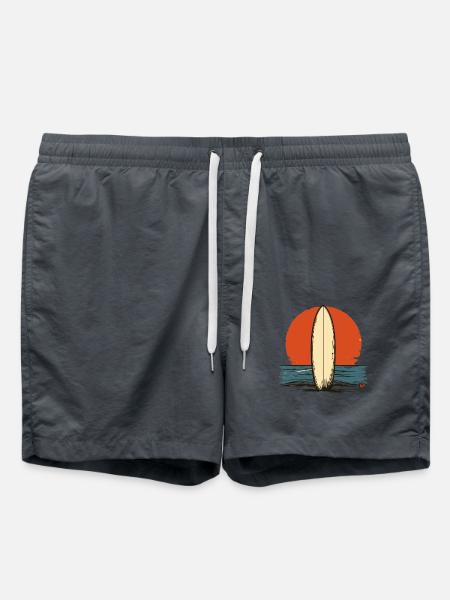Sunset Retro Surfboard - Swim Trunks - anthracite