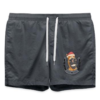 Père Noël Cheval Père Noël Chevaux Père Noël - Short de bain - charbon - Devant - AI Model Male 185 light (185cm)