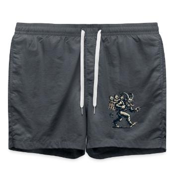 Unartige Kinder Krampus Weihnachtliche Folklore - Badeshorts - Anthrazit - Vorne - AI Model Male 185 light (185cm)