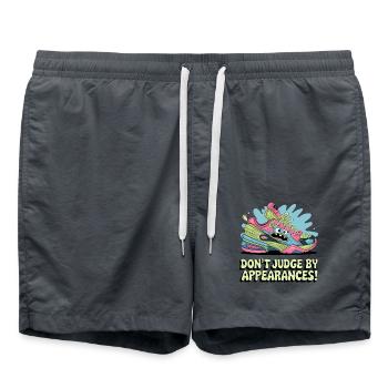 VERURTEILE NICHT DAS AUSSEHEN - Badeshorts - Anthrazit - Vorne - AI Model Male 185 light (185cm)
