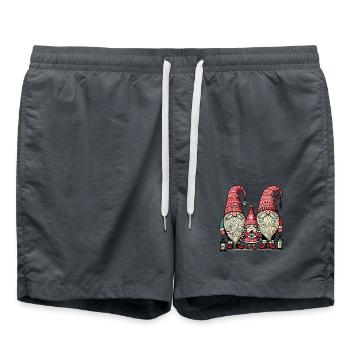Weihnachtliche Gnome Süße Wichtel Zwerge - Badeshorts - Anthrazit - Vorne - AI Model Male 185 light (185cm)