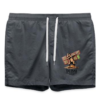 Dbuffering dromadaire et ambiance de Dubaï - Short de bain - charbon - Devant - AI Model Male 185 light (185cm)
