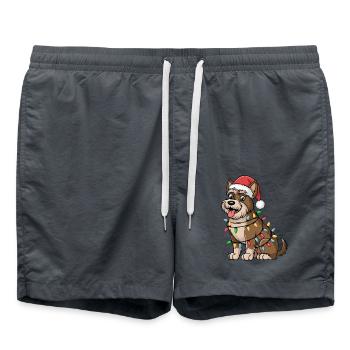 Irish Terrier Christmas Lights Xmas Dogs Gifts - Swim Trunks - anthracite - Front - AI Model Male 185 light (185cm)