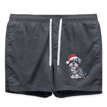 Schnauzer miniature Lumières de Noël Chiens de Noël - Short de bain - charbon - Devant - AI Model Male 185 light (185cm)