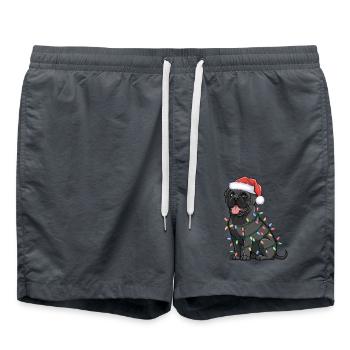 Havanese Christmas Lights Xmas Dogs Gifts - Badeshorts - Anthrazit - Vorne - AI Model Male 185 light (185cm)