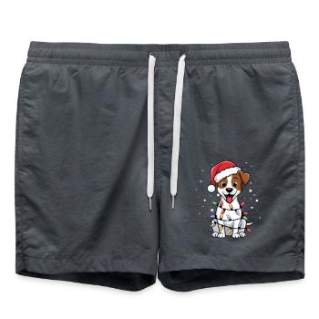 Jack Russell Terrier Christmas Lights Xmas Dogs - Swim Trunks - anthracite - Front - AI Model Male 185 light (185cm)