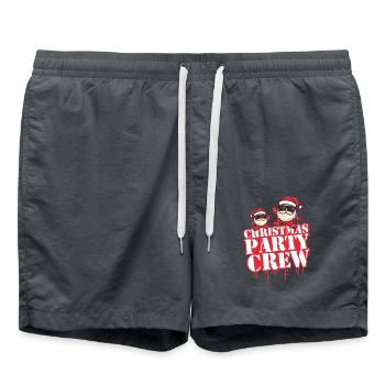 Christmas Party Crew X-Mas - Swim Trunks - anthracite - Front - AI Model Male 185 light (185cm)