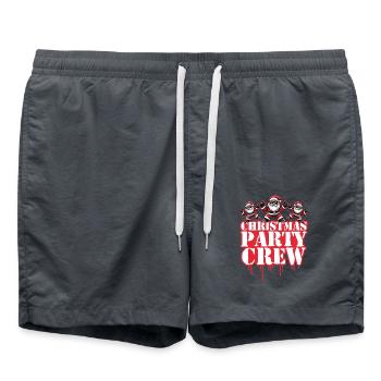 Weihnachten Party Crew Christmas - Swim Trunks - anthracite - Front - AI Model Male 185 light (185cm)