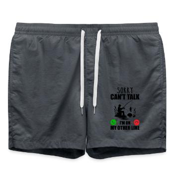 Tut mir leid, ich kann nicht sprechen, ich bin in meiner anderen Leitung - Badeshorts - Anthrazit - Vorne - AI Model Male 185 light (185cm)