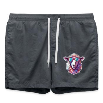 Lustiges Schaf mit Sonnenbrille für einen Schaf - Badeshorts - Anthrazit - Vorne - AI Model Male 185 light (185cm)