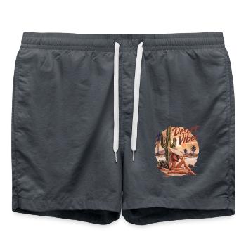Sonnenuntergang Desert Vibes Urlaub Abenteuer - Badeshorts - Anthrazit - Vorne - AI Model Male 185 light (185cm)