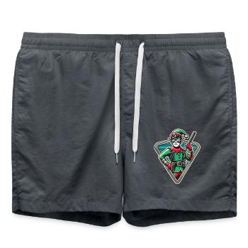 Weihnachtself Mit Sonnenbrille - Badeshorts - Anthrazit - Vorne - AI Model Male 185 light (185cm)