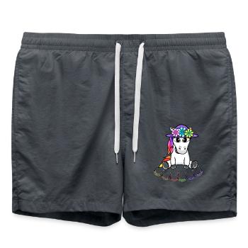 Licorne Cheval Fer À cheval Enfants Enfant Bébé Créature Mythique - Short de bain - charbon - Devant - AI Model Male 185 light (185cm)