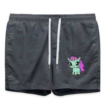 Bébé Licorne Licornes Enfant Enfants Enfant Enfant Cheval - Short de bain - charbon - Devant - AI Model Male 185 light (185cm)