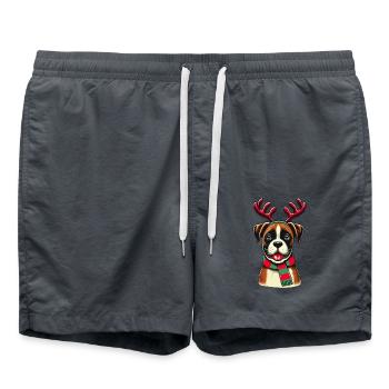 Chien de Noël avec des bois - Short de bain - charbon - Devant - AI Model Male 185 light (185cm)