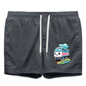 CUTE TRAIN - Swim Trunks - anthracite - Front - AI Model Male 185 light (185cm)