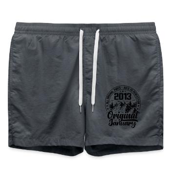 2013 January Original 11 Year Anniversary Gift - Swim Trunks - anthracite - Front - AI Model Male 185 light (185cm)