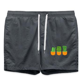 Küchen Gemüse Vegetarisch kochen Koch Köche - Badeshorts - Anthrazit - Vorne - AI Model Male 185 light (185cm)