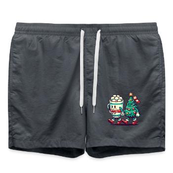 Merry Christmas Retro Style - Swim Trunks - anthracite - Front - AI Model Male 185 light (185cm)
