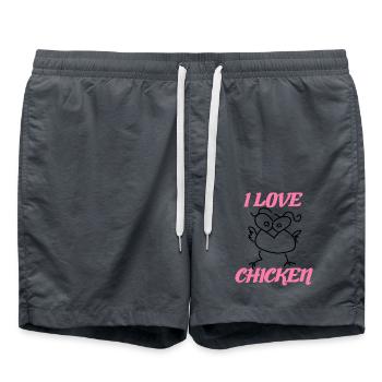 Rose J’aime les poulets Poulet créatif - Short de bain - charbon - Devant - AI Model Male 185 light (185cm)