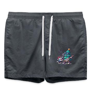 Noël rétro vintage arbre roches - Short de bain - charbon - Devant - AI Model Male 185 light (185cm)