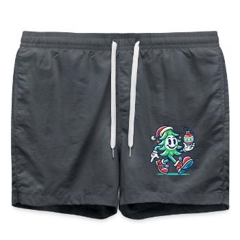 Fröhlicher Weihnachtsbaum Retro Vintage - Badeshorts - Anthrazit - Vorne - AI Model Male 185 light (185cm)