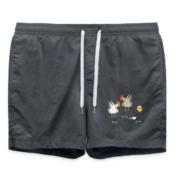 Chicken Chickens Poultry Chicks Spring Easter Child - Swim Trunks - anthracite - Front - AI Model Male 185 light (185cm)