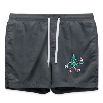 Joyeux sapin de Noël look rétro - Short de bain - charbon - Devant - AI Model Male 185 light (185cm)