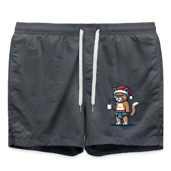 Christmas Funny - Swim Trunks - anthracite - Front - AI Model Male 185 light (185cm)