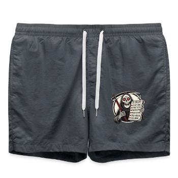 Grim Reaper To-Do: Collecting Souls Take a Break - Swim Trunks - anthracite - Front - AI Model Male 185 light (185cm)