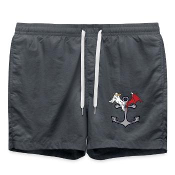 anchor seafaring heavenly devilish maritime - Swim Trunks - anthracite - Front - AI Model Male 185 light (185cm)