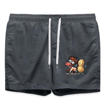 crazy funny horse peanut horses nut - Swim Trunks - anthracite - Front - AI Model Male 185 light (185cm)