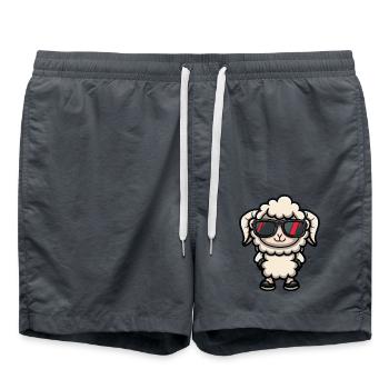 Schaf Comic Cool - Badeshorts - Anthrazit - Vorne - AI Model Male 185 light (185cm)