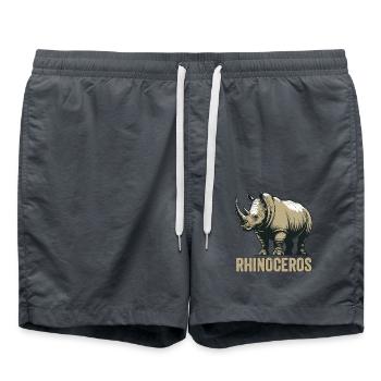 Nashorn Nashorn Safari Afrikanisches Tier - Badeshorts - Anthrazit - Vorne - AI Model Male 185 light (185cm)