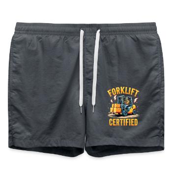 Forklift Certified Gabelstapler - Badeshorts - Anthrazit - Vorne - AI Model Male 185 light (185cm)