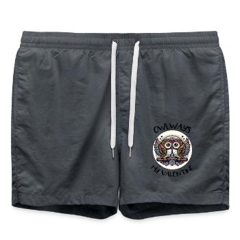 Hiboux mon hibou de la Saint-Valentin - Short de bain - charbon - Devant - AI Model Male 185 light (185cm)