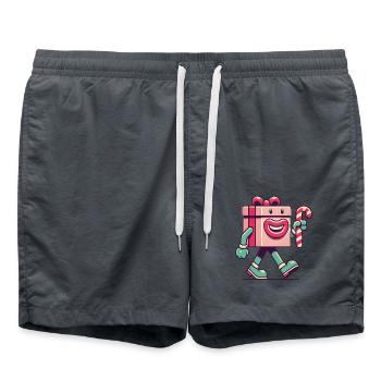 Mascotte de Cadeau de Joyeux Noël - Short de bain - charbon - Devant - AI Model Male 185 light (185cm)