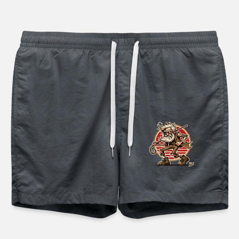 cooler schlechte Laune Opa - Badeshorts - Anthrazit