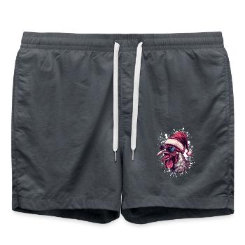 Coq Turquie Noël Drôle - Short de bain - charbon - Devant - AI Model Male 185 light (185cm)