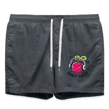 Let The Beet Drop Music Pun - Swim Trunks - anthracite - Front - AI Model Male 185 light (185cm)