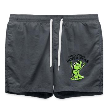 Trouvez votre jeu de mots de yoga Inner Peas - Short de bain - charbon - Devant - AI Model Male 185 light (185cm)