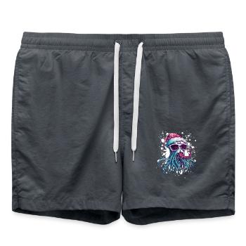 Méduse Noël drôle - Short de bain - charbon - Devant - AI Model Male 185 light (185cm)