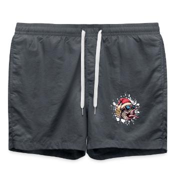 Escargot Noël Drôle - Short de bain - charbon - Devant - AI Model Male 185 light (185cm)